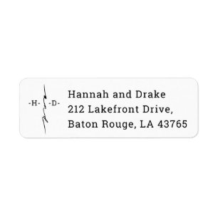 Monogrammed Hand Lettered Chic Cross Return Address Label