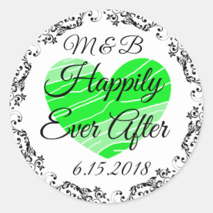 Monogrammed Happily Ever After Wedding Stickers