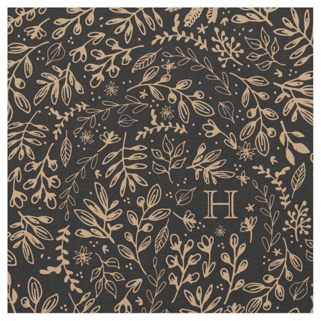 Monogrammed | Harvest Flowers Fabric (Close Up)