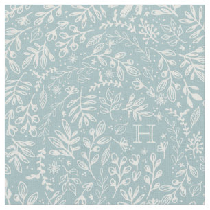 Monogrammed Harvest Flowers Fabric