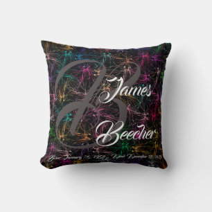 Monogrammed head pillow for death in family