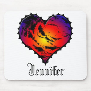 Monogrammed heart mousepad