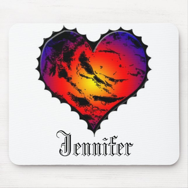 Monogrammed heart mousepad (Front)