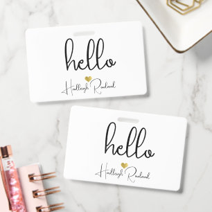 Monogrammed Hello Name ID Badge