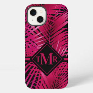 Monogrammed Hot Pink Palm iPhone 13 Case