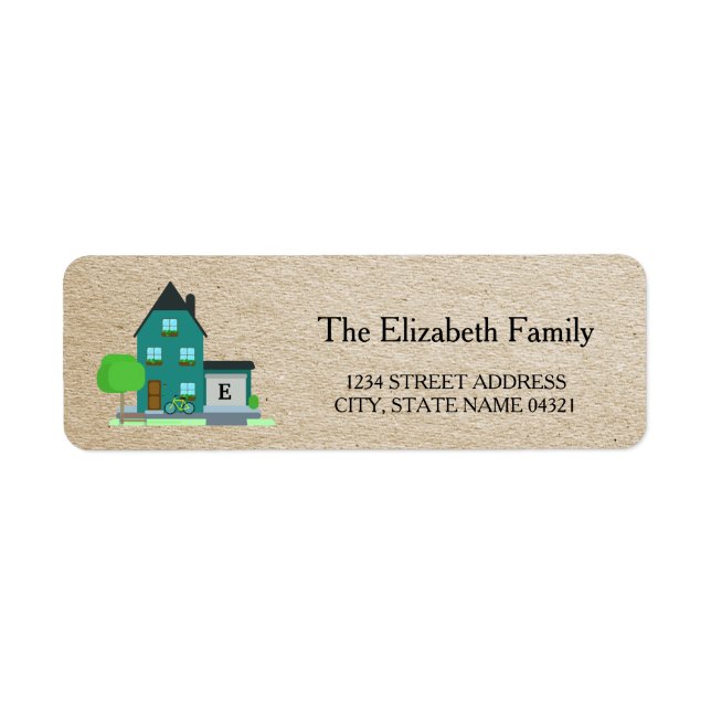 Monogrammed House Return Address Label (Front)
