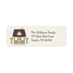 Monogrammed House Return Address Labels
