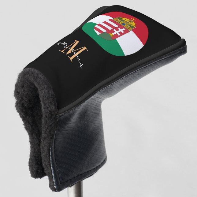 Monogrammed & Hungarian Flag Golf Clubs Covers  (3/4 Front)