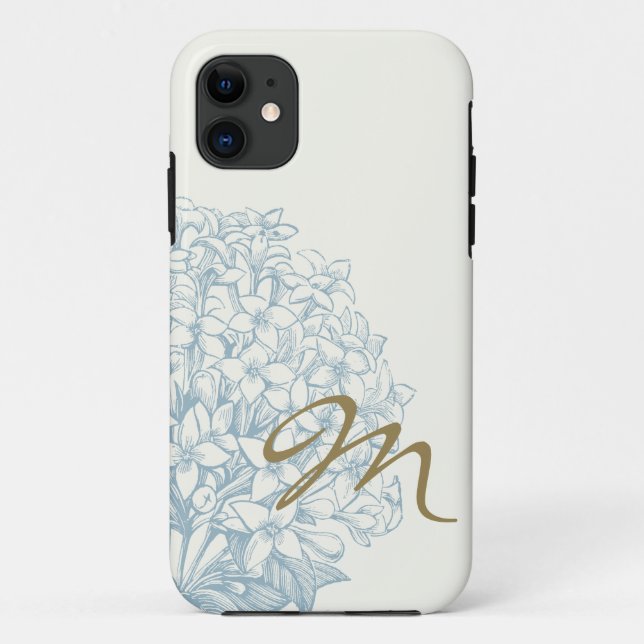 Monogrammed Hydrangea Case-Mate iPhone Case (Back)