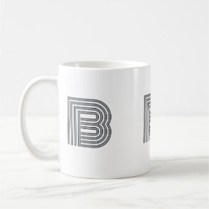 Monogrammed Initial Simple Minimalist Modern Black Coffee Mug