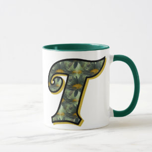 Monogrammed Initial T Daisies Mug