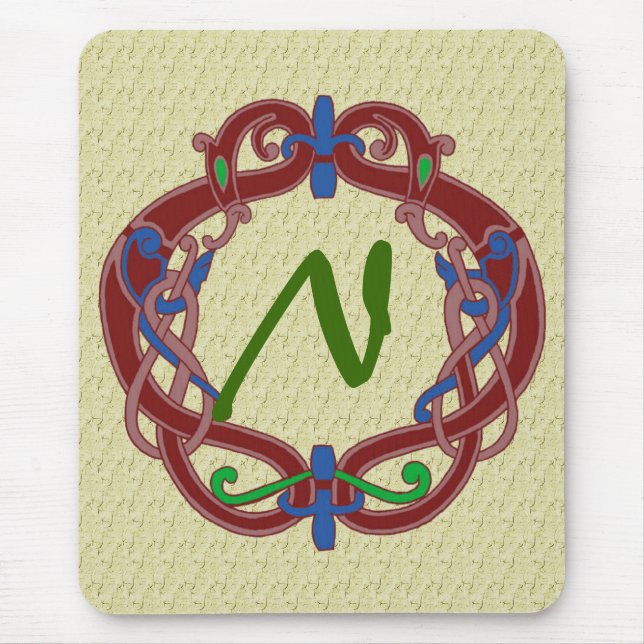 Monogrammed Initials Celtic Design Mousepad (Front)