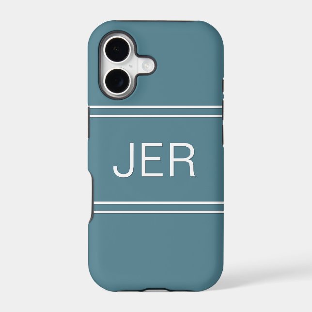 Monogrammed Initials Modern Turquoise Template (Back)