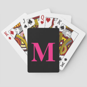 Monogrammed Initials Pink Black Girly Gift Favour Playing Cards