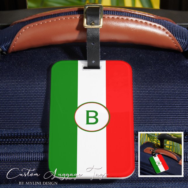 Monogrammed Italian Flag Luggage Tag (Creator Uploaded)