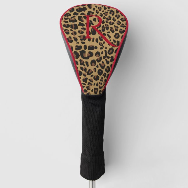 Monogrammed Jaguar Print Driver Cover (Front)