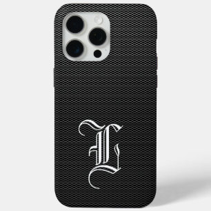 Monogrammed "L" Faux Carbon Fibre OtterBox iPhone 15 Pro Max Case