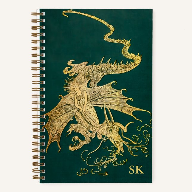 Monogrammed Lang Green Fairy Book Dotted Journal (Front)