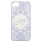 Monogrammed Lavender Floral Damask
