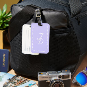 Monogrammed Lavender Luggage Tag