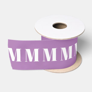 Monogrammed lavender white custom initial number satin ribbon