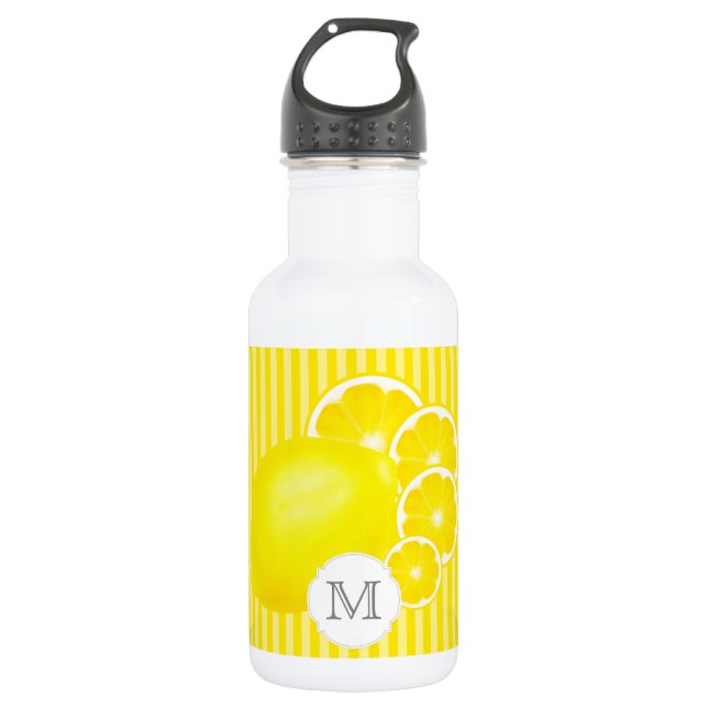 Monogrammed Lemons for Lemonade Bottle (Front)