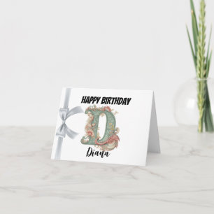Monogrammed letter "D" Happy Birthday Card