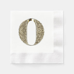 Monogrammed Letter Initial O Gold Sparkles Elegant Napkin