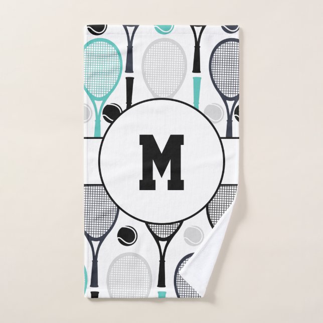Monogrammed Letter Player Name Personalised Tennis Hand Towel (Hand Towel)