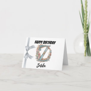 Monogrammed letter "Z" Happy Birthday Card