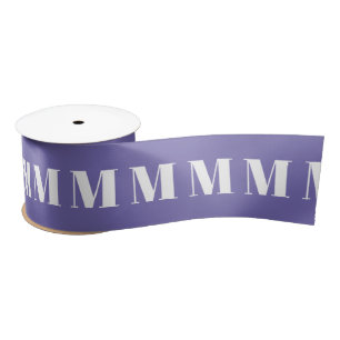 Monogrammed lilac Periwinkle custom initial number Satin Ribbon