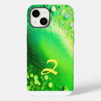 Monogrammed Lime Green Glitter