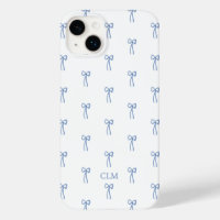 Monogrammed Little Bow Blue