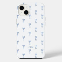 Monogrammed Little Bow Blue