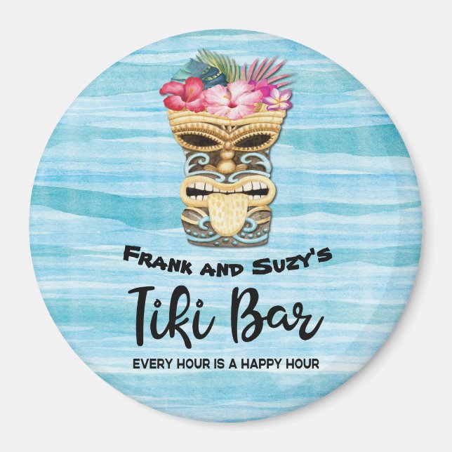 Monogrammed Luau Tiki Bar Cruise Ship Magnet (Front)