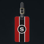 Monogrammed Luggage Tag<br><div class="desc">Monogrammed luggage tag for the distinguished gentleman in red,  black and white</div>