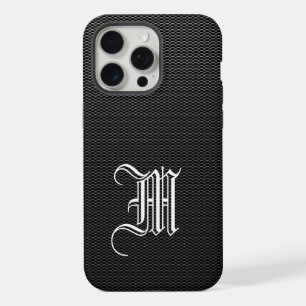 Monogrammed "M" Faux Carbon Fibre OtterBox iPhone 15 Pro Max Case