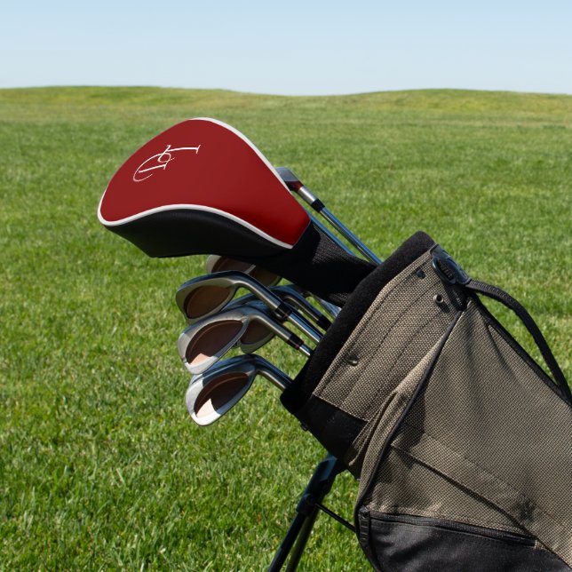 Monogrammed -  Maroon  Golf Head Cover (In Situ)