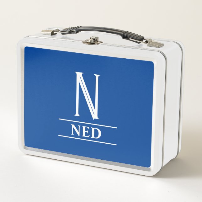 Monogrammed  metal lunch box (Front)