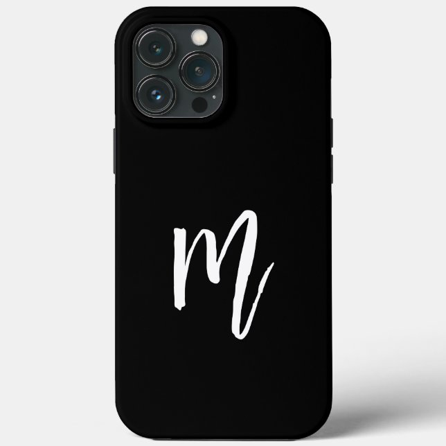 Monogrammed minimalist Initial Black Case-Mate iPhone Case (Back)
