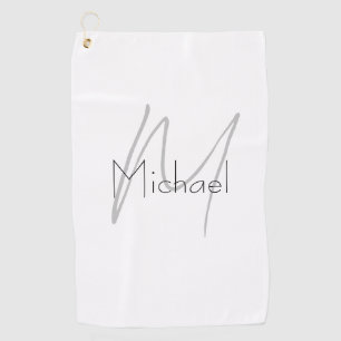 Monogrammed Minimalist Plain Modern Name Golf Towel
