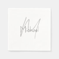 Monogrammed Minimalist Plain Modern Name