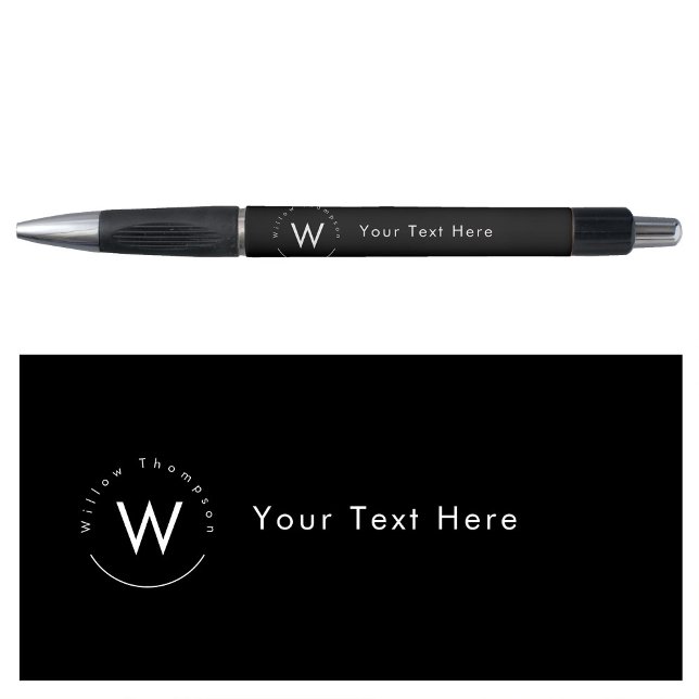 Monogrammed Minimalistic Modern Black (Monogrammed Minimalistic Modern Black Pen)