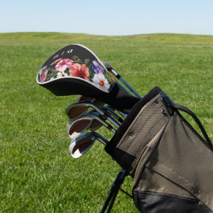 Monogrammed Modern Boho Floral Golf Head Cover