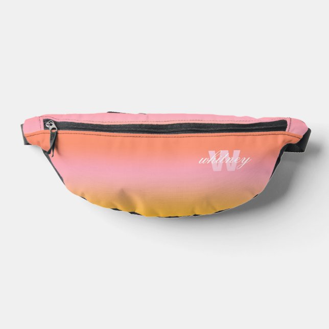 Monogrammed Modern Chic Pastel Ombre Bum Bags (Lay Down)