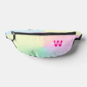Monogrammed Modern Chic Pastel Ombre Bum Bags