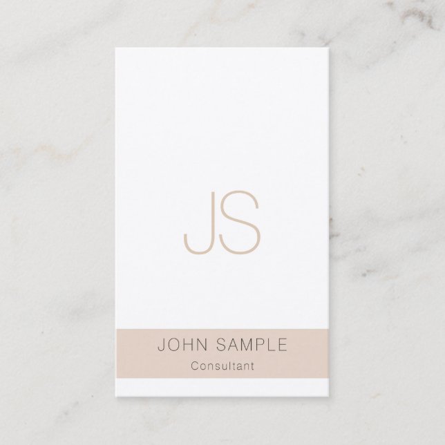 Monogrammed Modern Elegant Colours Template Business Card (Front)