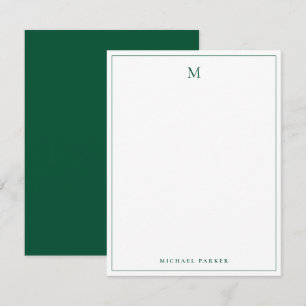Monogrammed Modern Green Professional Thank You Card
