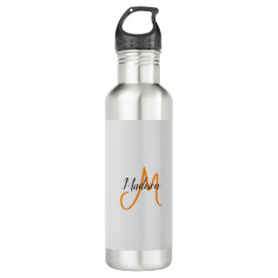 Monogrammed Modern Handwriting Name Initial 710 Ml Water Bottle