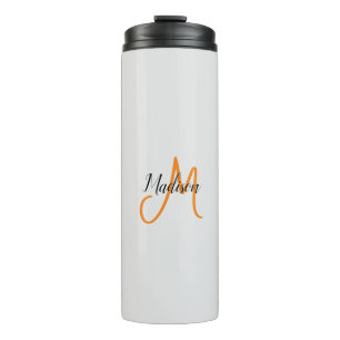 Monogrammed Modern Handwriting Name Initial Thermal Tumbler